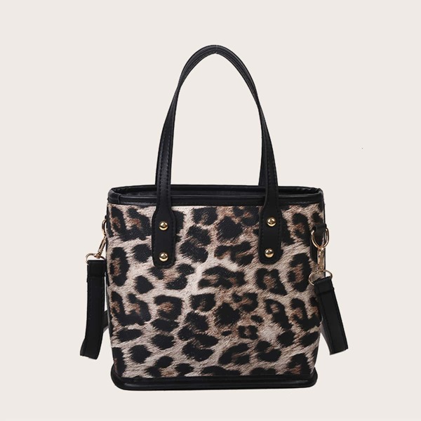

Leopard Bucket Bag, Multicolor