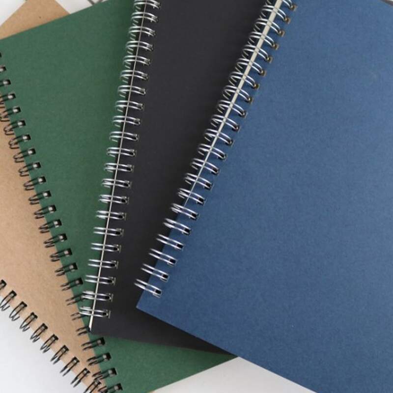 

1pc Kraft Paper Cover Spiral Notebook, Multicolor