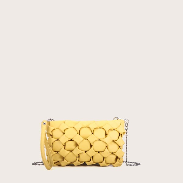 

Minimalist Braided Clutch Bag, Yellow