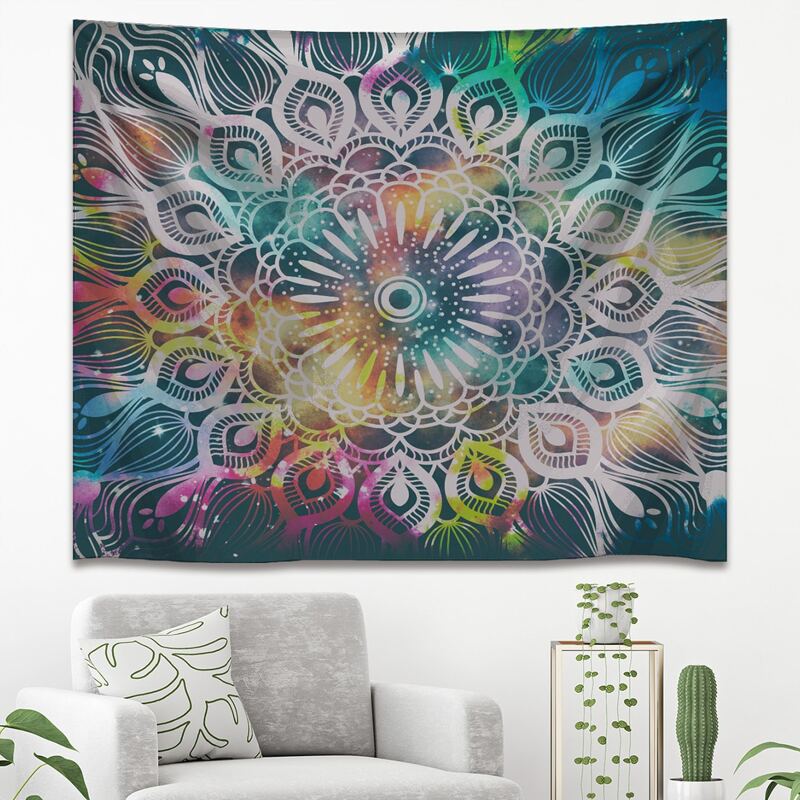 

Mandala Print Tapestry, Multicolor