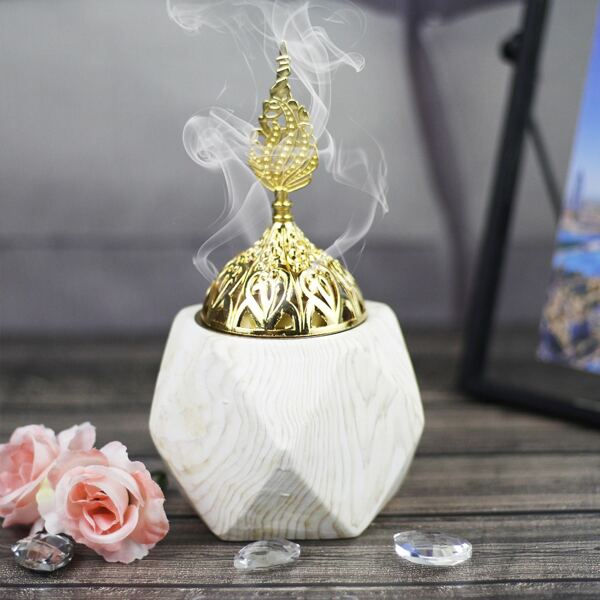 

1pc Alloy Incense Burner Ornament, White