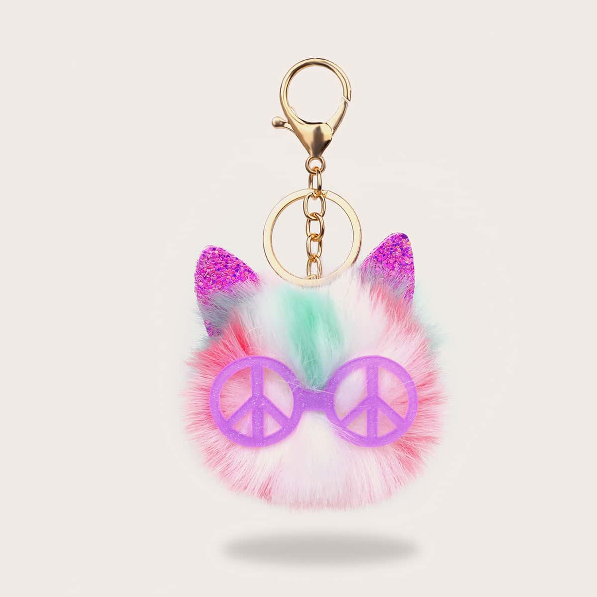

Sequin Ear Pom Pom Bag Charm, Multicolor