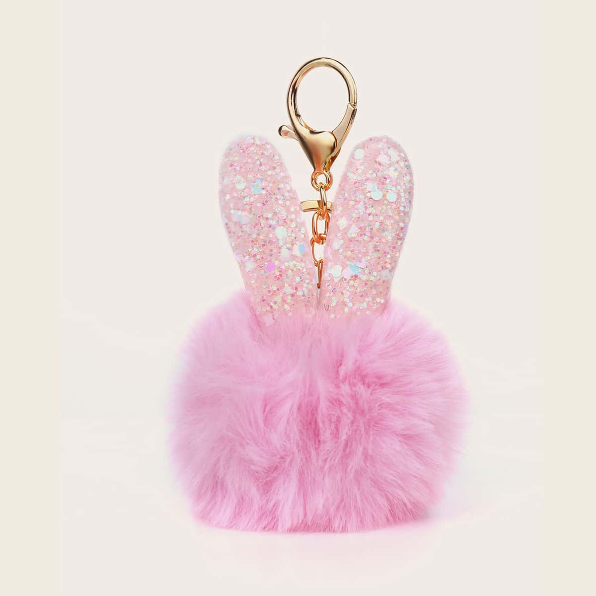 

Sequin Ear Pom Pom Bag Charm, Pink