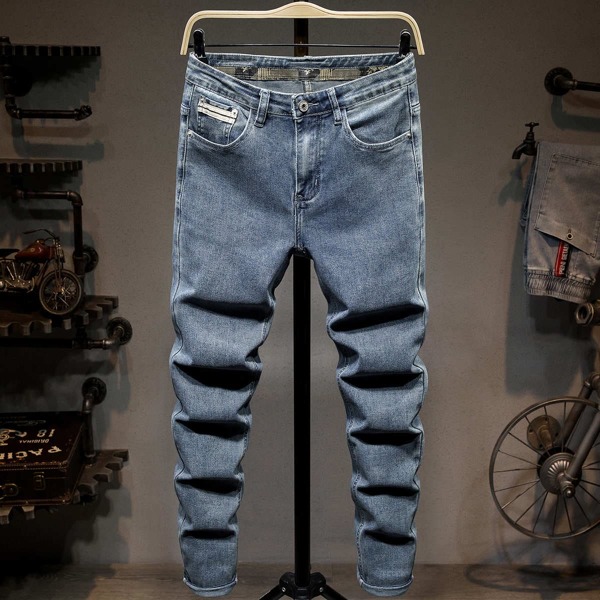 

Men Tape Detail Skinny Jeans, Medium wash