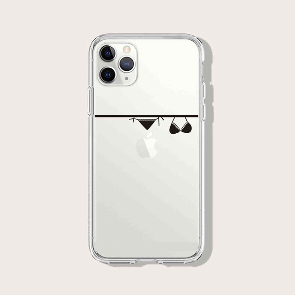 

Swimsuit Pattern Clear iPhone Case, Black