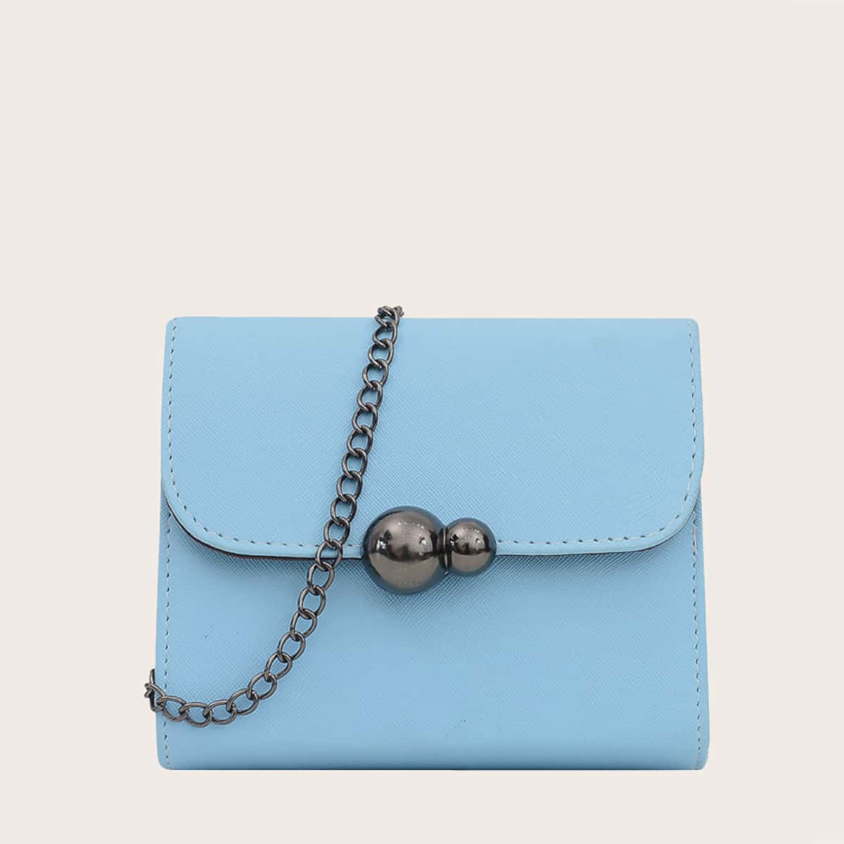 

Solid Chain Crossbody Bag, Baby blue