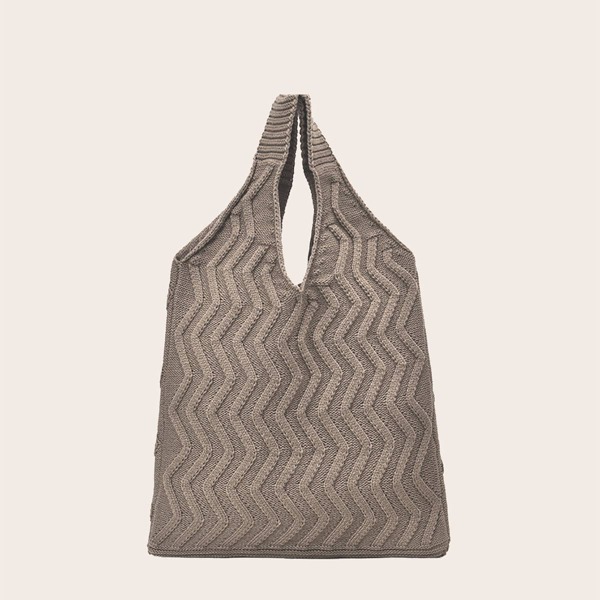 

Knit Tote Bag, Khaki