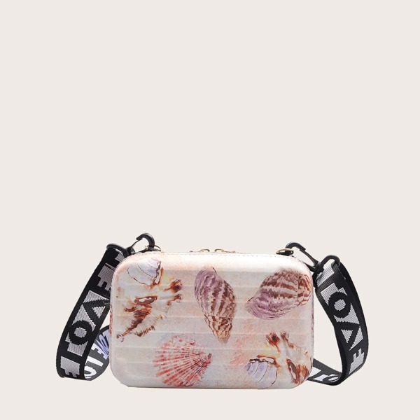

Girls Shell Graphic Box Bag, Apricot