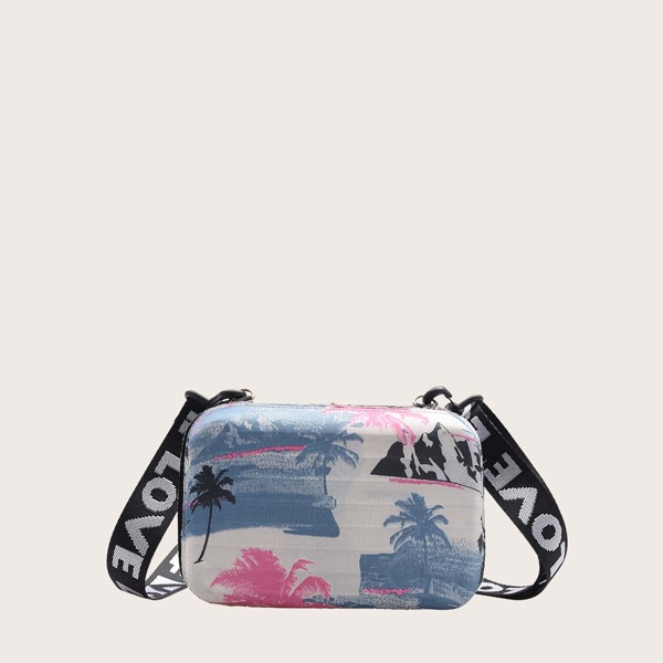 

Girls Palm Tree Graphic Box Bag, Blue