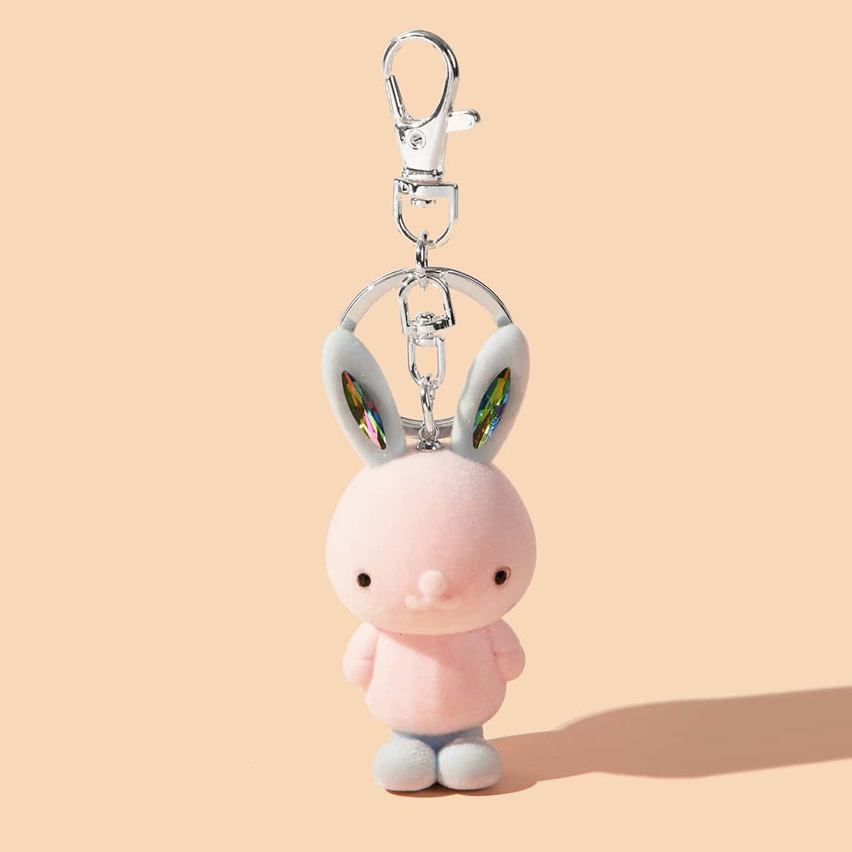 

Cartoon Rabbit Bag Charm, Baby pink