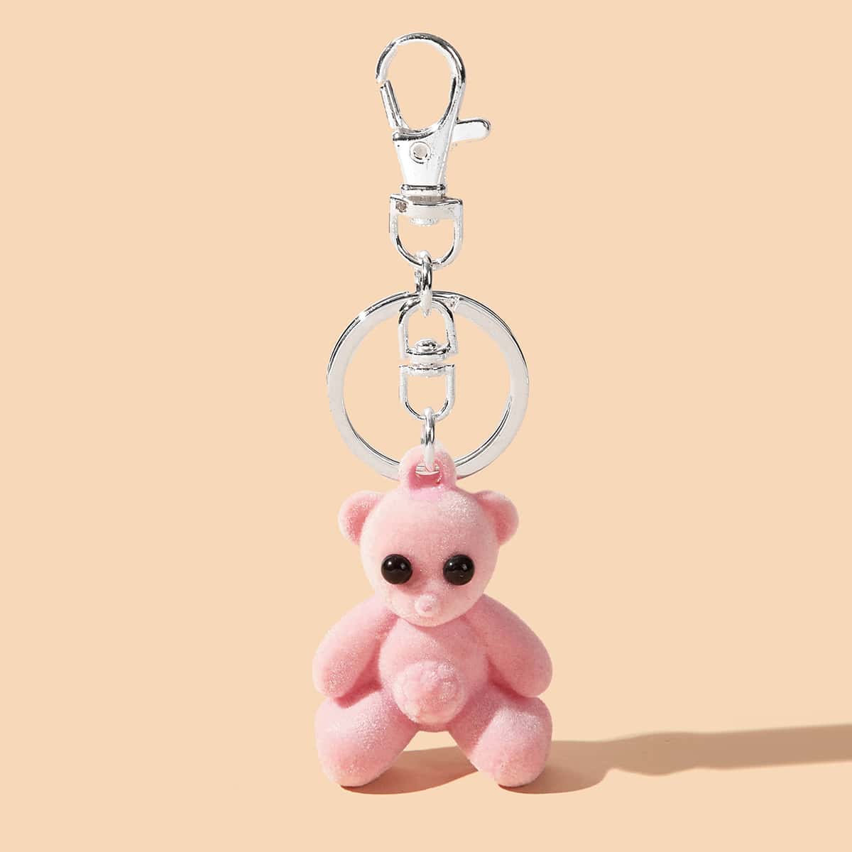 

Cartoon Bear Bag Charm, Baby pink
