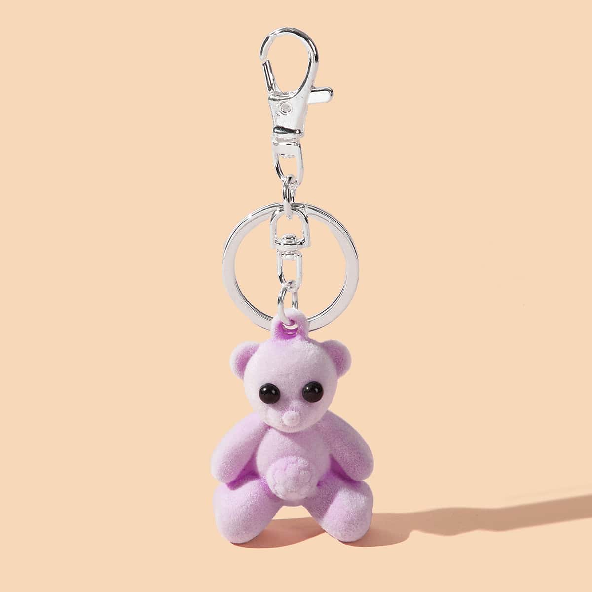

Cartoon Bear Bag Charm, Pastel lilac purple