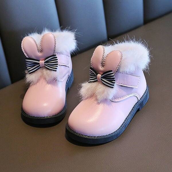 

Toddler Girls Bow Decor Keep Warm Boots, Pink