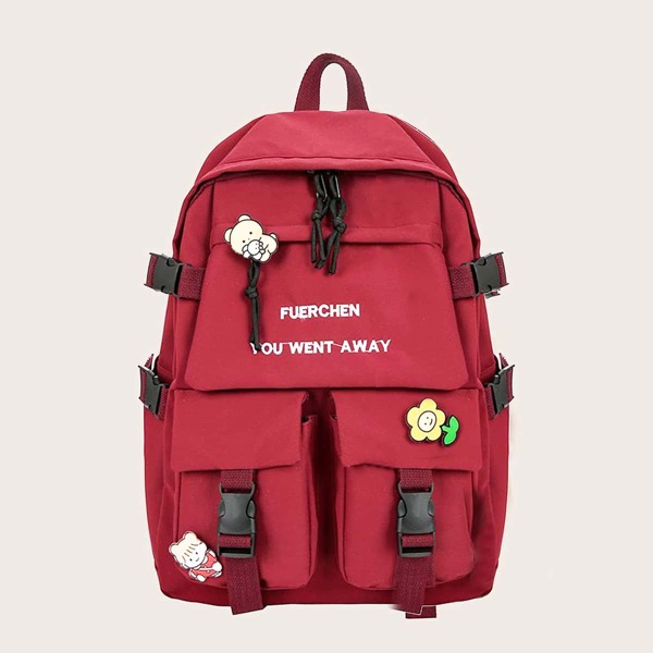 

Letter Graphic Functional Backpacks, Red