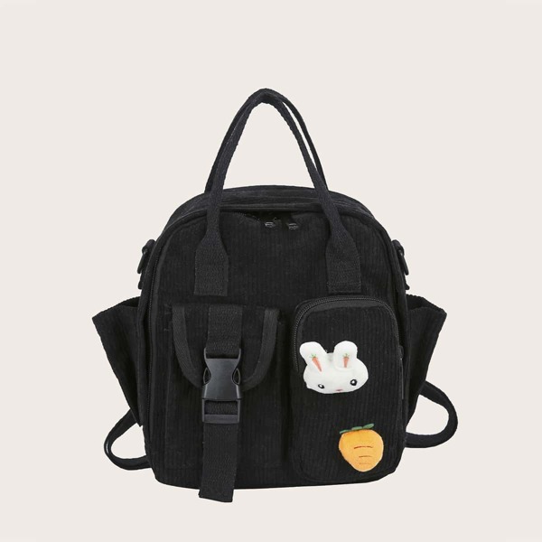

Kids Cartoon Decor Backpack, Black