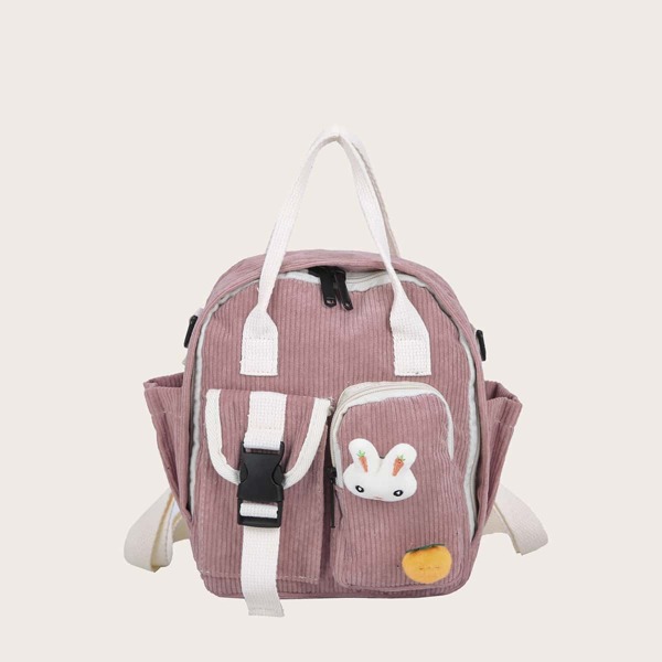 

Girls Cartoon Decor Backpack, Pink