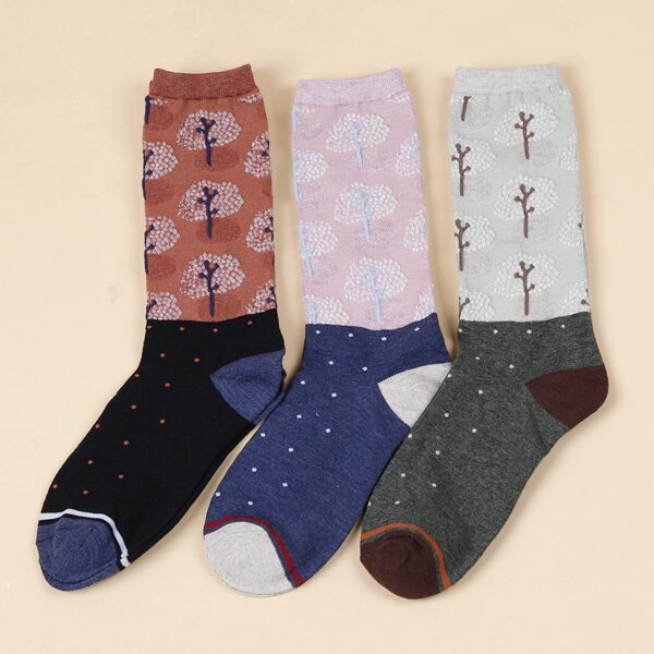 

3pairs Color Block Socks, Multicolor