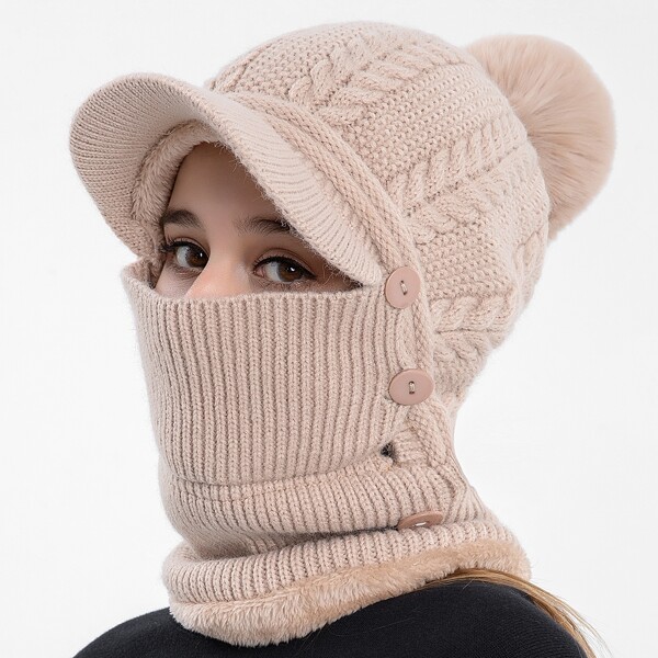 

Pom Pom Warm Hat, Khaki