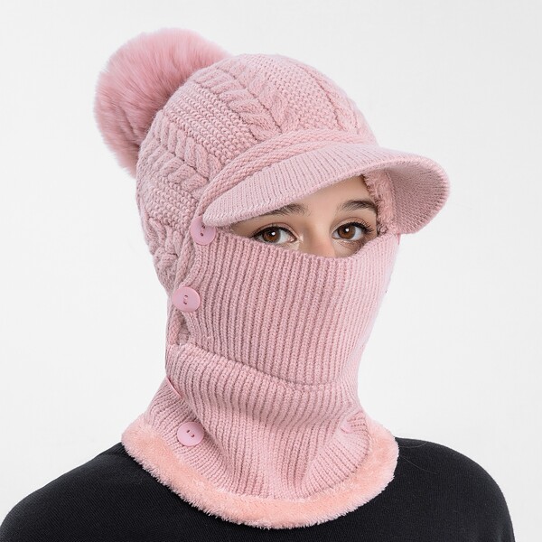 

Pom Pom Warm Hat, Pink