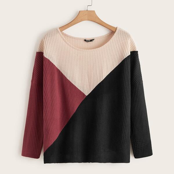 

Plus Colorblock Drop Shoulder Tee, Multicolor