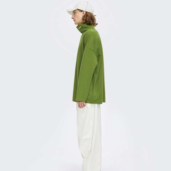 

Men Drop Shoulder Embroidered Detail Tee, Lime green
