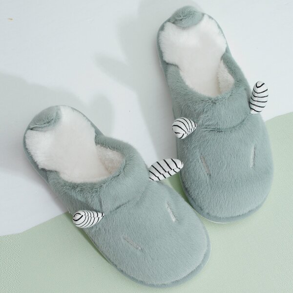 

Cartoon Design Fluffy Slippers, Mint green