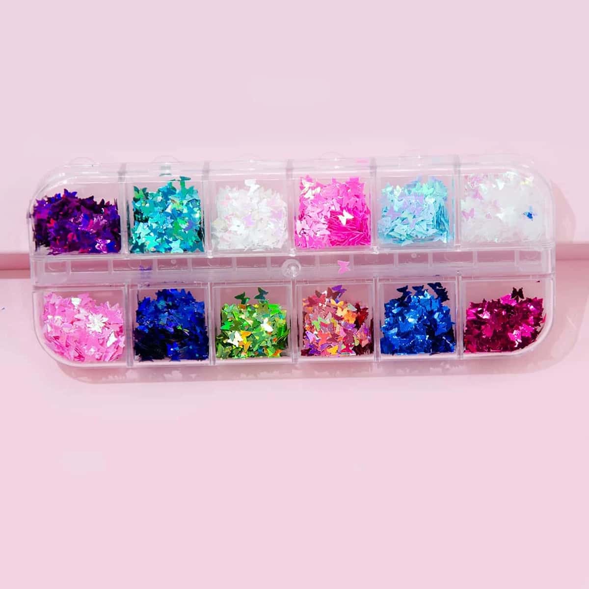 

1box Butterfly Shaped Nail Art Decoration Sequin, Multicolor