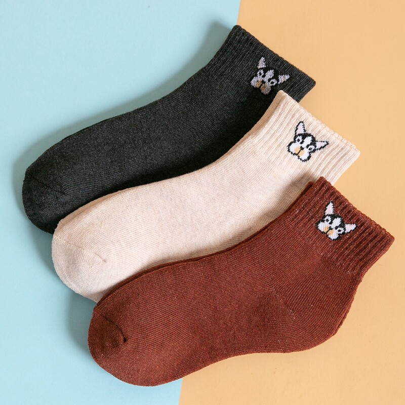 

3pairs Animal Pattern Socks, Multicolor