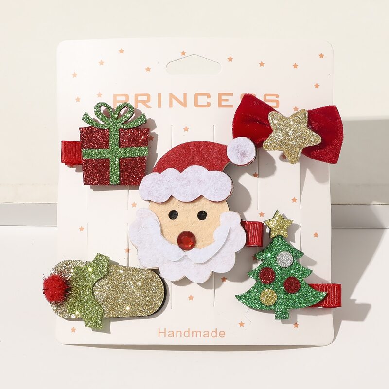 

5pcs Christmas Tree Decor Hair Clip, Multicolor
