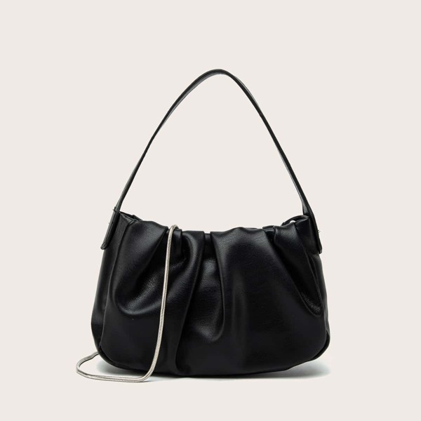 

Minimalist Ruched Bag, Black