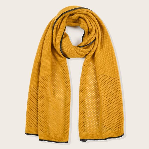 

Contrast Trim Scarf, Yellow