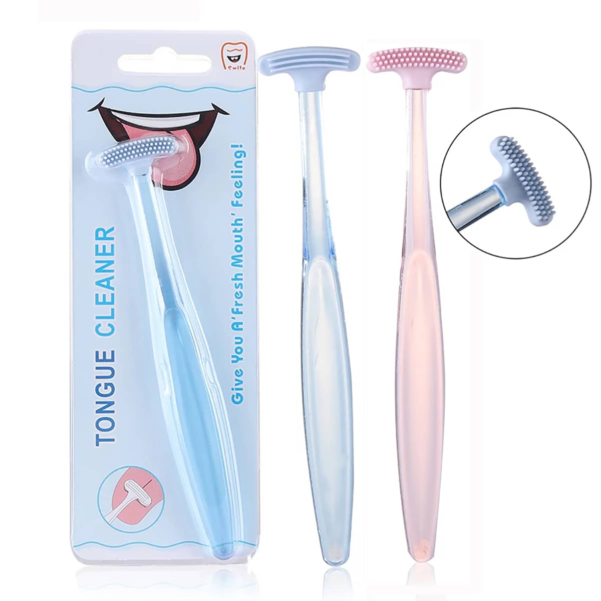 

1pc Silicone Tongue Coating Cleaner, Multicolor
