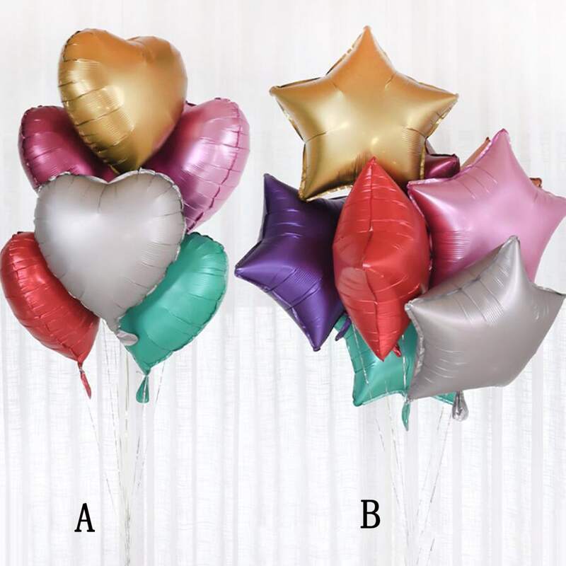 

5pcs Heart & Star Shaped Balloon, Multicolor