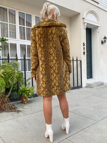 Eilly Bazar Snakeskin Fuzzy Coat - Multicolor - View 2