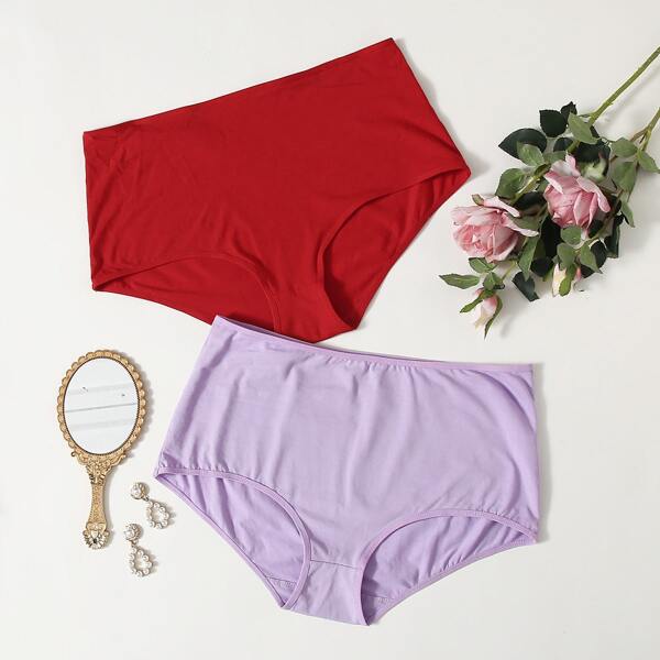 

2pack Plus Solid Panty Set, Multicolor