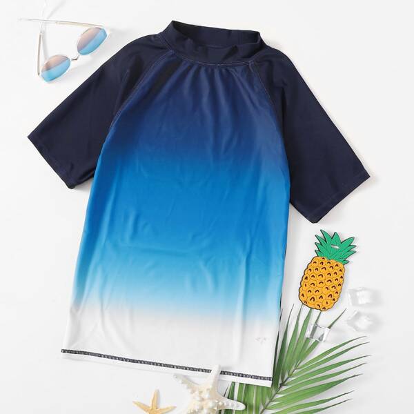 

Boys Ombre Swim Top, Blue