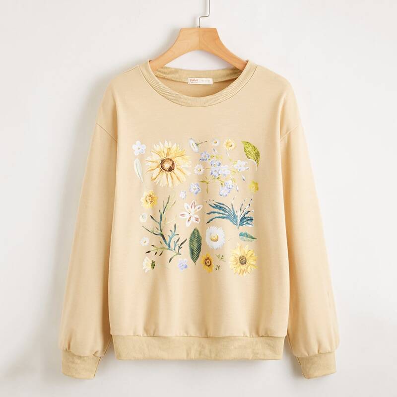 

Plants Graphic Sweatshirt, Beige