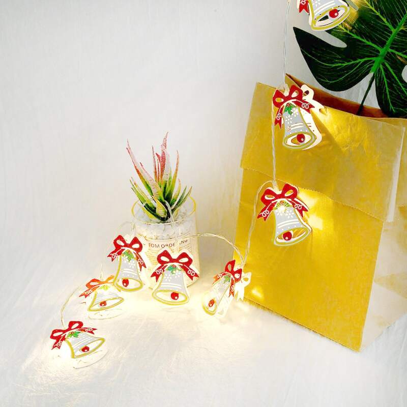 

1pc Christmas String Light With 10pcs Bells Shaped Bulb, Yellow