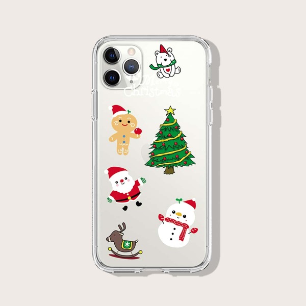

Christmas Santa Clear iPhone Case, Multicolor