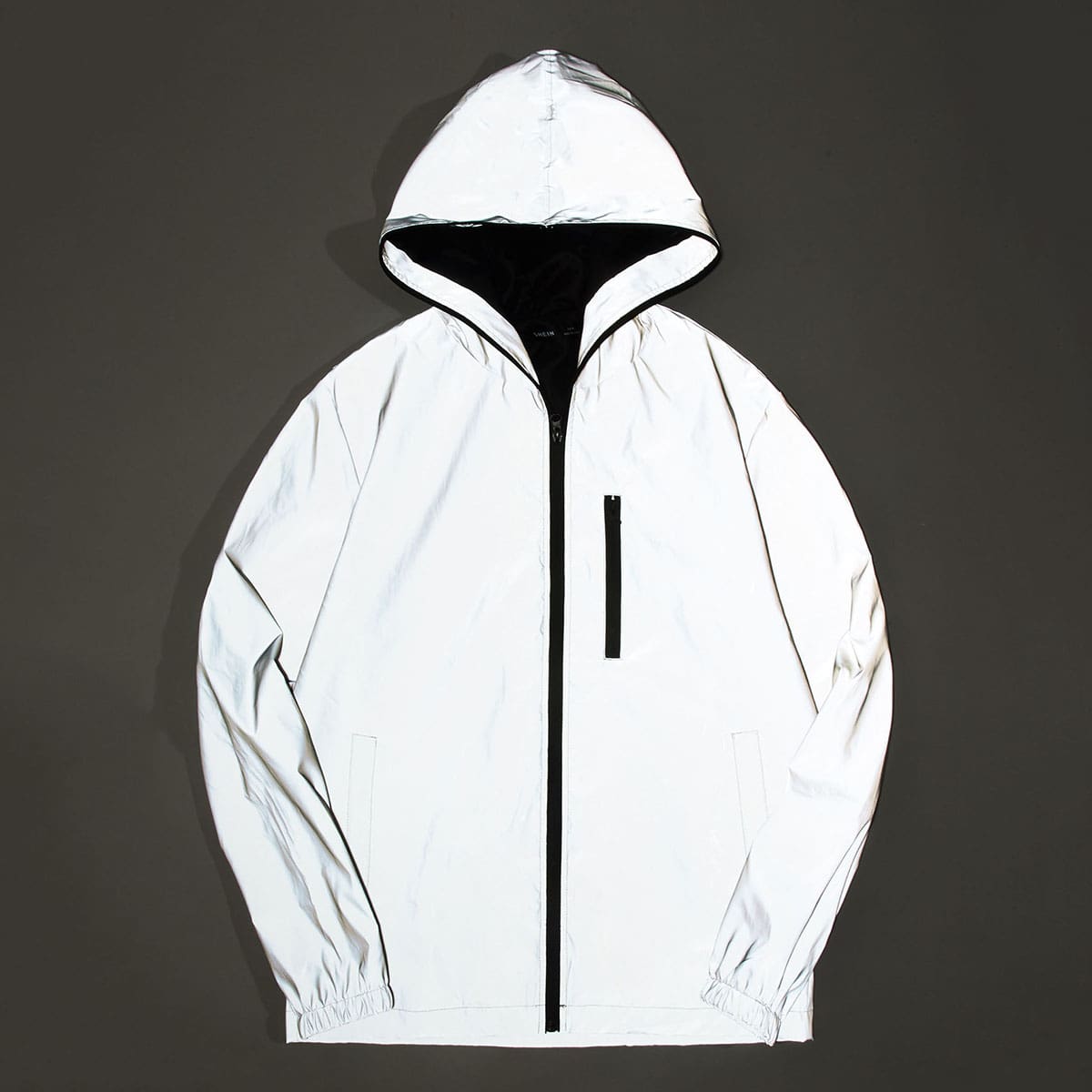 

Guys Reflective Zip Up Hooded Jacket, Grey