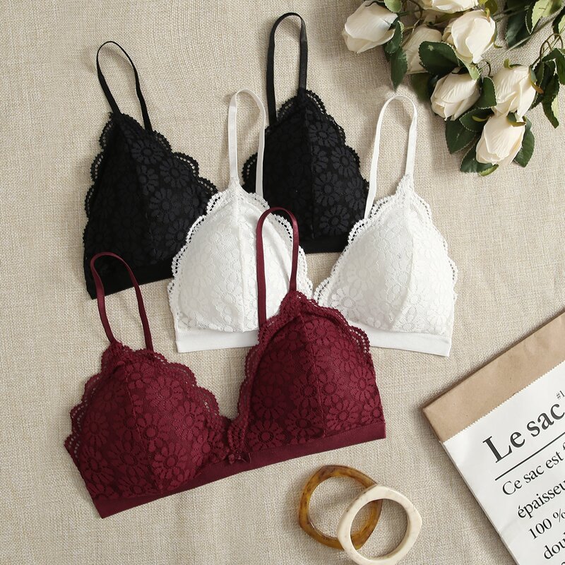 

3pack Floral Lace Bra Set, Multicolor