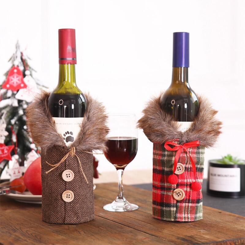 

1pc Christmas Wine Bottle Cover, Multicolor