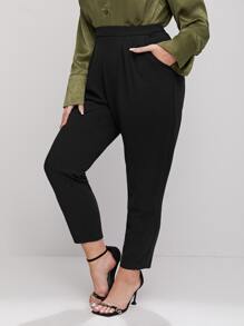 Firerie Quần Plus Size Túi màu trơn Giải trí - màu đen - Xem 3