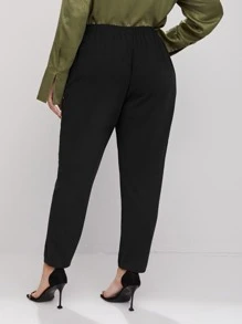 Firerie Quần Plus Size Túi màu trơn Giải trí - màu đen - Xem 2