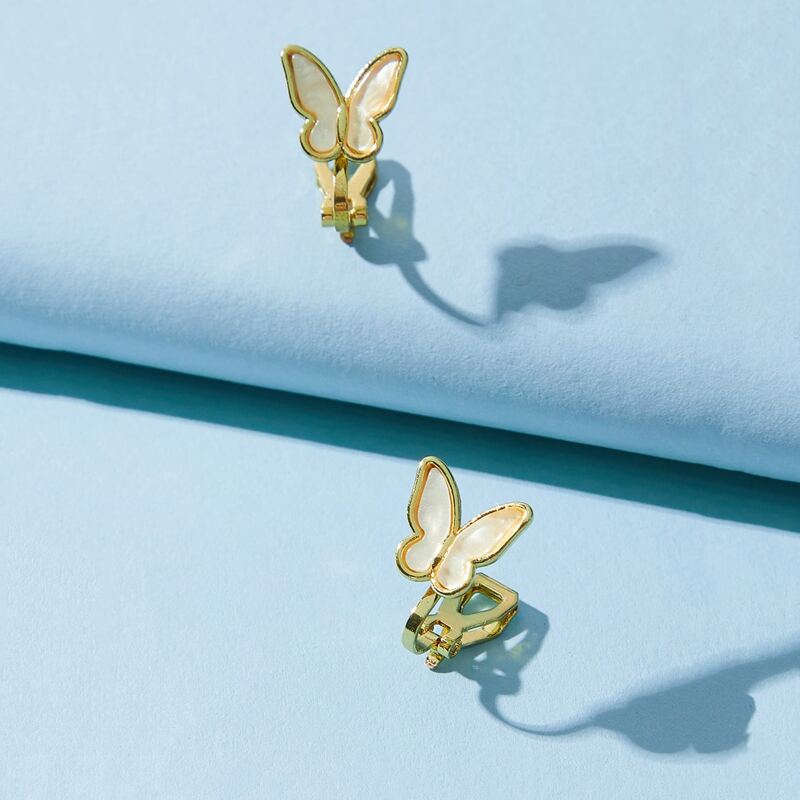 

1pair Butterfly Ear Cuff, Gold