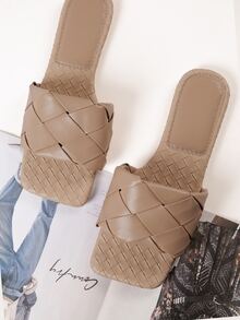 Dual Braided Vamp Slide Sandals