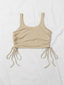 SHEIN Unity Dżersejowy podkoszulek ze ściągaczem z boku