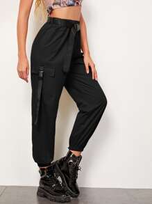 Snap Boucle Belted Cargo Pantalon De Survêtement Snap Boucle Belted Cargo Pantalon De Survêtement