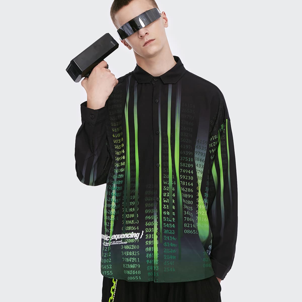 

Guys Drop Shoulder Number & Slogan Graphic Shirt, Multicolor
