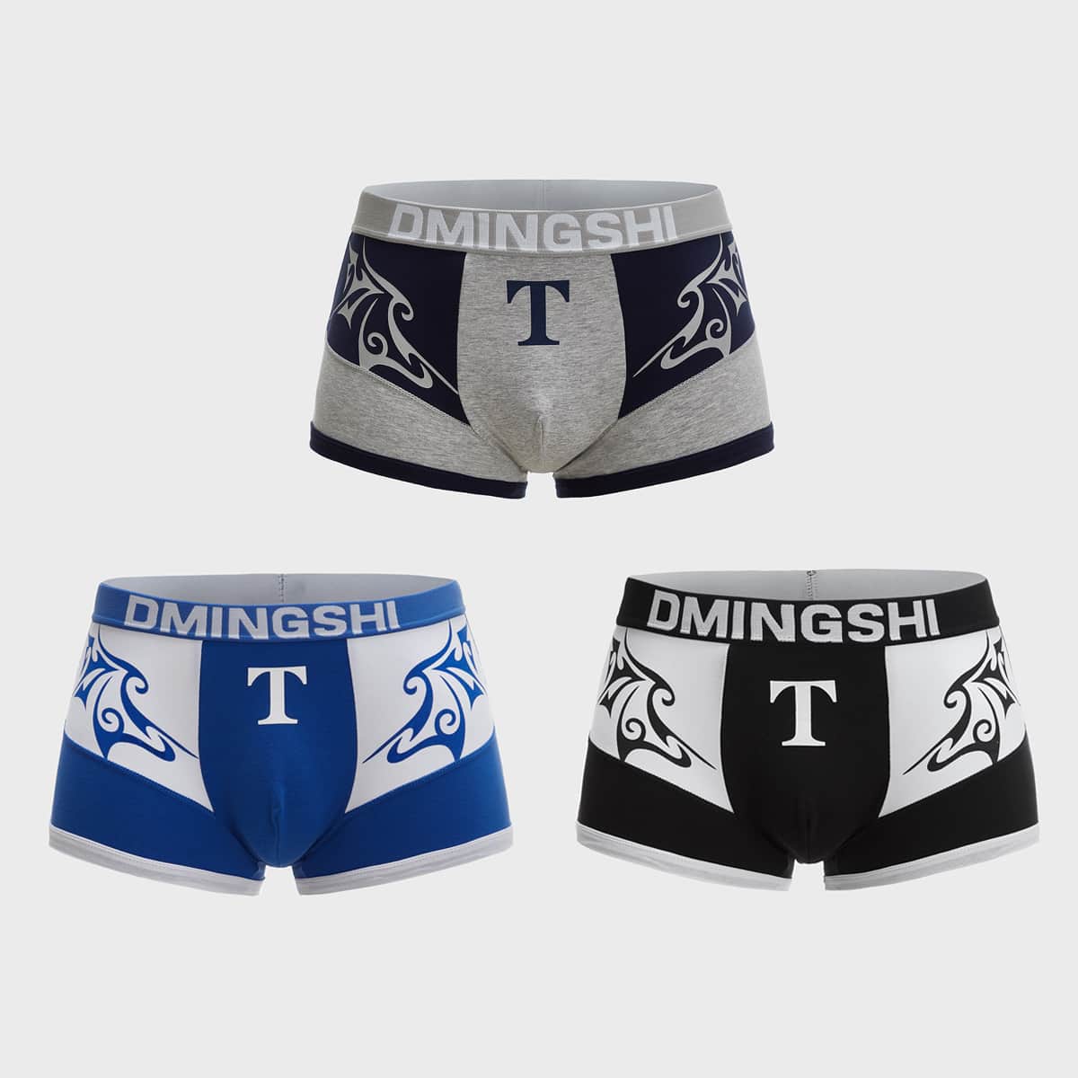 

Guys 3 Pack Letter Graphic Boxer Brief, Multicolor